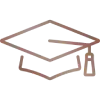 Chapeau de remise de diplôme sur fond noir